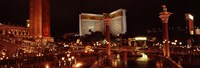 Hotel lit up at night, The Mirage, The Strip, Las Vegas, Nevada, USA Fine Art Print