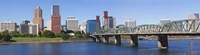 Bridge across a river, Hawthorne Bridge, Willamette River, Multnomah County, Portland, Oregon, USA 2010 Fine Art Print