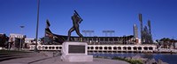 Willie Mays statue in front of a baseball park, AT&T Park, 24 Willie Mays Plaza, San Francisco, California Fine Art Print