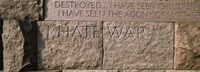 Text engraved on stones at a memorial, Franklin Delano Roosevelt Memorial, Washington DC, USA Fine Art Print