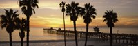 Silhouette of a pier, San Clemente Pier, Los Angeles County, California Fine Art Print