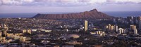 City view of Honolulu with mountain in the background, Oahu, Honolulu County, Hawaii, USA 2010 Fine Art Print