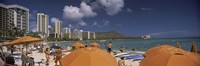 Tourists on the beach, Waikiki Beach, Honolulu, Oahu, Hawaii, USA 2010 Fine Art Print
