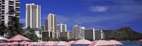 Skyscrapers at the waterfront, Honolulu, Oahu, Hawaii, USA Fine Art Print
