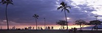 Tourists on the beach, Honolulu, Oahu, Hawaii, USA Fine Art Print