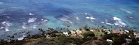 Aerial view of the pacific ocean, Ocean Villas, Honolulu, Oahu, Hawaii, USA Fine Art Print