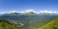 Aerial view of a ski resort, Alyeska Resort, Girdwood, Chugach Mountains, Anchorage, Alaska, USA Fine Art Print