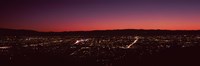 City lit up at dusk (red sky), Silicon Valley, San Jose, California Fine Art Print