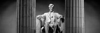 Statue of Abraham Lincoln in a memorial, Lincoln Memorial, Washington DC Framed Print