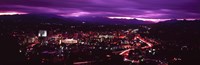 Aerial view of a city lit up at night, Asheville, Buncombe County, North Carolina, USA 2011 by Panoramic Images, 2011 - 27" x 9"