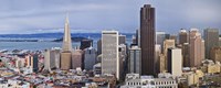 Skyscrapers in the city with the Oakland Bay Bridge in the background, San Francisco, California, USA 2011 Fine Art Print