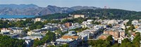 Entrance to San Francisco Harbor, Golden Gate Bridge Towers visible above the Presidio, San Francisco, California, USA Fine Art Print