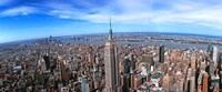 Aerial view of New York City with empire state building, New York State Fine Art Print