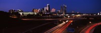 Highway interchange and skyline at dusk, Kansas City, Missouri, USA Fine Art Print