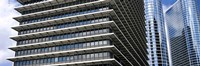 Low angle view of buildings in a city, ExxonMobil Building, Chevron Building, Houston, Texas, USA Fine Art Print