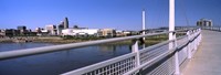 Bridge across a river, Bob Kerrey Pedestrian Bridge, Missouri River, Omaha, Nebraska, USA Fine Art Print