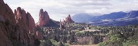 Rock formations on a landscape, Garden of The Gods, Colorado Springs, Colorado Fine Art Print