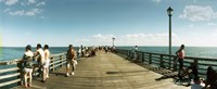 Tourists on the beach at Coney Island viewed from the pier, Brooklyn, New York City, New York State, USA Fine Art Print