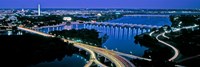 Aerial view of Washington DC and river Fine Art Print