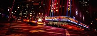 Low angle view of buildings at night, Radio City Music Hall, Rockefeller Center, Manhattan, New York City, New York State, USA Fine Art Print