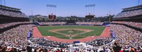 Spectators watching a baseball match, Dodgers vs. Yankees, Dodger Stadium, City of Los Angeles, California, USA Fine Art Print