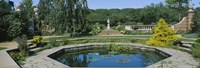Garden pond, English Walled Garden, Chicago Botanic Garden, Glencoe, Cook County Forest Preserves, Cook County, Illinois, USA Fine Art Print