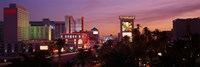 Casinos At Twilight, Las Vegas, Nevada, USA Fine Art Print