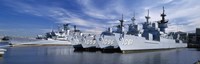 Warships at a naval base, Philadelphia, Philadelphia County, Pennsylvania, USA by Panoramic Images - 36" x 12"