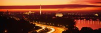 Sunset, Aerial, Washington DC, District Of Columbia, USA Fine Art Print