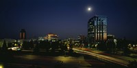 Buildings lit up at night, Sacramento, California, USA by Panoramic Images - 36" x 12"