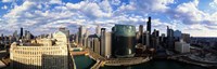 Aerial View of Chicago and river Fine Art Print