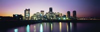 Buildings lit up at dusk, Boston, Suffolk County, Massachusetts, USA Fine Art Print