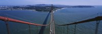 Aerial view of traffic on a bridge, Golden Gate Bridge, San Francisco, California, USA Fine Art Print