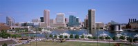 Inner Harbor Skyline Baltimore MD USA by Panoramic Images - 36" x 12"