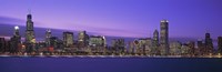 Chicago Skyline with Purple Sky by Panoramic Images - 36" x 12"