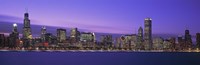 Chicago Skyline with Purple Sky Fine Art Print