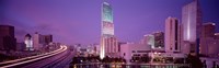 City In The Dusk, Miami, Florida, USA Fine Art Print
