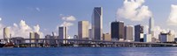 Buildings at the waterfront, Miami, Florida, USA (close-up) Fine Art Print