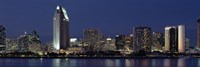 Skyscrapers at night in San Diego, California Fine Art Print