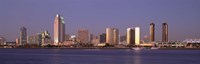 San Diego Skyline, California at dusk Fine Art Print