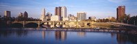 Bridge across a river, Scioto River, Columbus, Ohio, USA Fine Art Print