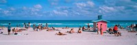 Tourist on the beach, Miami, Florida, USA Fine Art Print