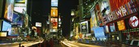 Neon boards in a city lit up at night, Times Square, New York City, New York State, USA Fine Art Print