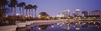 Reflection Of Buildings In The Lake, Lake Luceme, Orlando, Florida, USA Fine Art Print