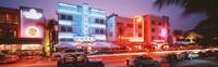 Buildings Lit Up At Night, South Beach, Miami Beach, Florida, USA by Panoramic Images - 36" x 12"