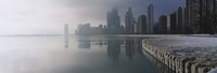Buildings at the waterfront, Lake Michigan, Navy Pier, Michigan, Chicago, Cook County, Illinois, USA Fine Art Print