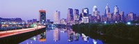 Philadelphia Lit Up at Night Fine Art Print