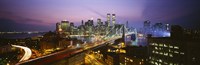 Buildings lit up at night, World Trade Center, Manhattan, New York City, New York State, USA Fine Art Print
