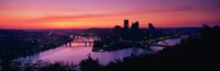 Pittsburgh against a Red Sky Fine Art Print