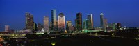 Houston, Texas Skyline at Night Framed Print